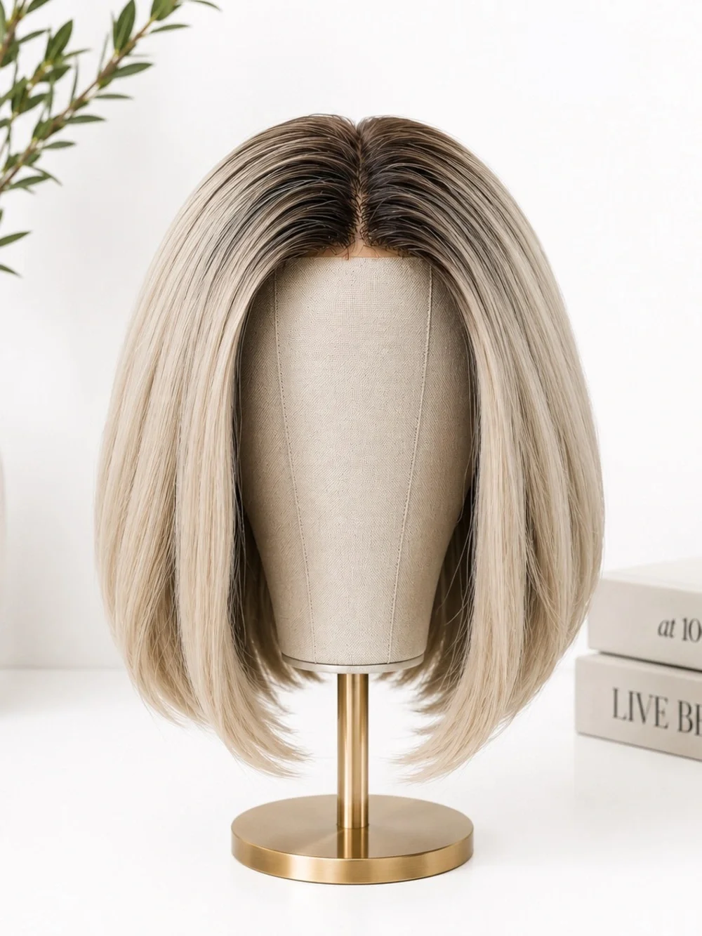 Women's Rooted Ash Blonde Bob Wig - Natural Ombre